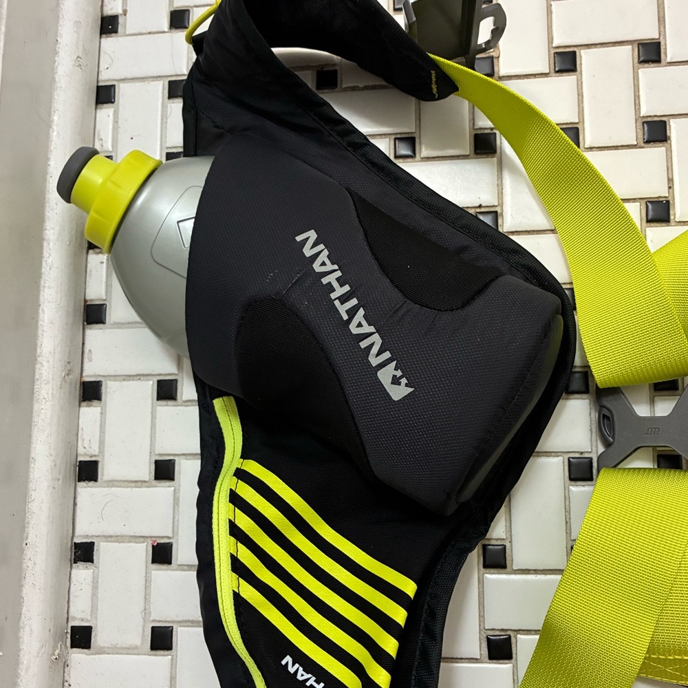 Natan Men's Swim Belt - Black with Yellow Accents